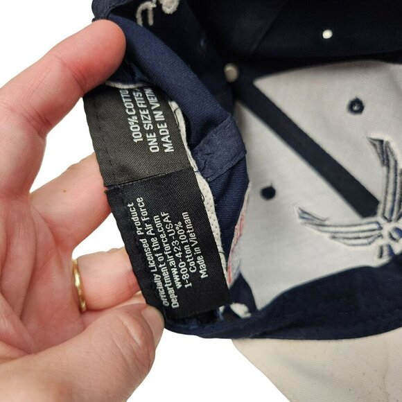 U.S. Air Force Embroidered Baseball Cap  Adjustable‎ Hook Loop Top Level Cotton - Picture 5 of 9
